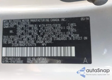 2015 Lexus Rx 350 из США, поврежденный, VIN 2T2ZK1BA2FC154779